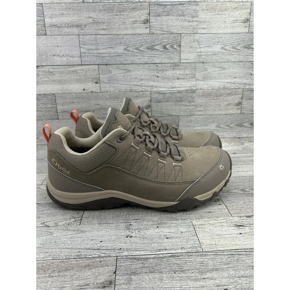 Oboz Waterproof Low Hiking‎ Shoes Womens US 9 Taupe Trail Walking Sneakers